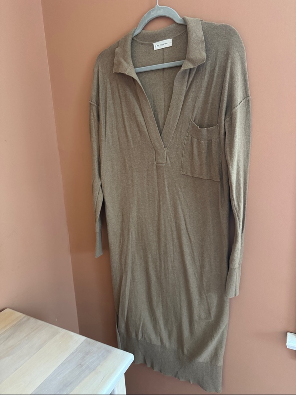 By Together Taupe Knit Midi Dress